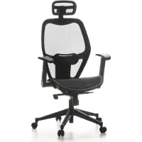 Hjh OFFICE AIR-PORT | Achterkant mesh | Zitting mesh - Professionele bureaustoel Zwart