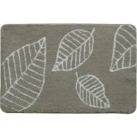 Lifestyle LEAF Badmat Taupe – Zachte Badkamer Mat 90x60 cm – Rechthoekige Badmat voor Douche en Bad