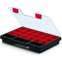 Prosperplast Sorteer box 13 vaks - kunststof - 34 x 25 x 5 cm - zwart