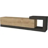 En.casa Tv meubel Luhanka zwevend 150x29,5x38,5 cm eikenkleurig en antraciet