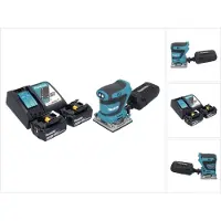 Makita DBO 484 RT accu vlakschuurmachine 18 V 112 x 102 mm + 2x accu 5.0 Ah + lader