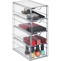 Relaxdays cosmetica organizer - 4 vakken - met lades - voor lippenstift - nagellak