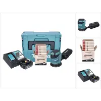 Makita DBO 180 RT1J accu excentrische schuurmachine 18 V 125 mm + 1x accu 5,0 Ah + oplader + Toolbrothers TURTLE schuurset + Makpac
