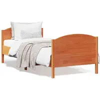 vidaXL Bedframe zonder matras massief grenenhout wasbruin 100x200 cm