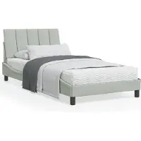 vidaXL Bedframe zonder matras "Hanko", lichtgrijs, 100x200 cm, fluweel