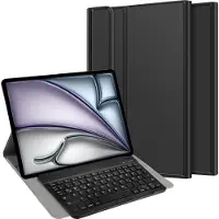 Just in Case tablet Hoes met Toetsenbord geschikt voor iPad Air 13 inch (M4 2026 / M3 2025 / M2 2024) - QWERTZ Bluetooth Keyboard Case - Zwart