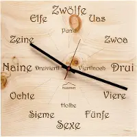 Huamet CH41-A-1605 Houten wandklok, lariks, dialect, rechthoekig