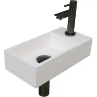 Ink Fonteinset Versus 36x18x9 cm Polystone Mat Wit Met Kraangat Rechts Metal Black