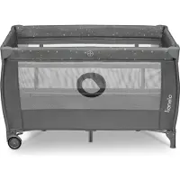 Lionelo Stefi Plus - Campingbedje 2in1 - Meegroeibed - Reisbedje en box voor kinderen tot 15 kg - Zijrtis - Hoogwaardige schuimmatras - Snel opvouwbaar