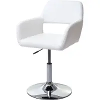 Mendler Set van 6 eetkamerstoelen -A50 III, stoel keukenstoel, retro jaren 50, kunstleer ~ wit, chromen onderstel