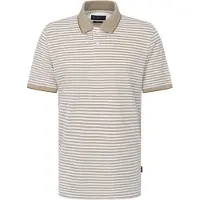 Bugatti polo beige gestreept katoen wijde fit