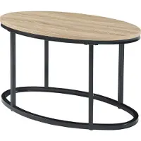 En.casa Salontafel Niederlande ovaal set van 2 zwart en eikenkleurig []