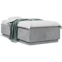 vidaXL Bedframe bewerkt hout betongrijs 100x200 cm