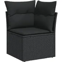vidaXL 5-delige tuinmeubelset met kussens, zwart, polyrotan