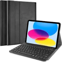 Just in Case tablet Hoes met Toetsenbord geschikt voor iPad 11 (2025) 11 inch / 10e generatie (2022) 10.9 inch - QWERTZ Bluetooth Keyboard Case - Zwart