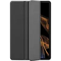 Cazy tablet Hoes geschikt voor Samsung Galaxy Tab S8 Ultra - TriFold Bookcase met Stylus Houder - Zwart