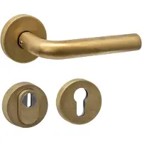 Intersteel | Deurkruk Luzern | Achterdeurbeslag | Rond | Goud Messing getrommeld