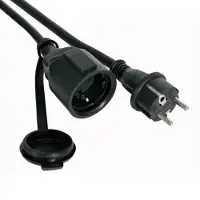 Perel EC10R15-G - Kabel - Geaarde stekkers (F type) - Zwart