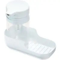 SmartaSaker - Zeepdispenser Caddy met onderblad - Gerecycled Polypropyleen - Wit
