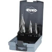 RUKO Set Hss-spiraalvormige Getrapte Boren 3 Stukken