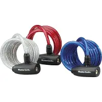 Master Lock 8127EURDPRO - Kabelslot 1,8 m - Gedraaid staal 8 mm - Rood Blauw