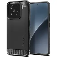 Spigen Rugged Armor Hoesje Geschikt voor Xiaomi 15 - Back Cover met Air Cushion - Carbon - Matte - Matte Zwart