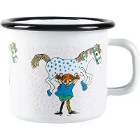 Muurla Pippi and the horse emaillen mok 2,5 dl White