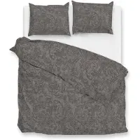Zo! Home Dekbedovertrek Paisley-di-Lino Dark Grey - 100% Katoen - 140 x 200/220 cm