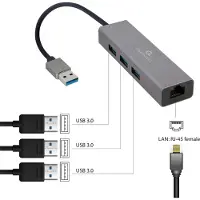 Gembird USB type-AM Gigabit netwerkadapter met ingebouwde USB 3.0 hub
