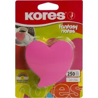 Kores Memoblok , hartvorm "Heart", 70x70mm, 250vel, 5 kleuren