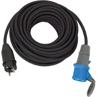 Brennenstuhl camping stroomkabel | CEE 7/7 - CEE 3-pins 230V/16A | 3x 2,50mm | IP44 | zwart | 25 meter