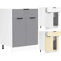 VCM Fasola keuken onderkast 60 cm 2 deuren, 1 lade eik decor, wit.