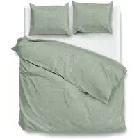 Zo! Home Dekbedovertrek Lino Moss-Green Katoen-200 x 200 / 220 cm | 2-Persoons