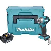 Makita DTD 173 T1J accu-slagmoersleutel 18 V 180 Nm 1/4" borstelloos + 1x oplaadbare accu 5,0 Ah + Makpac - zonder oplader