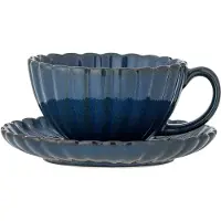 Bloomingville Latina kopjes en schotels blauw set van 6 stuks - 82061910