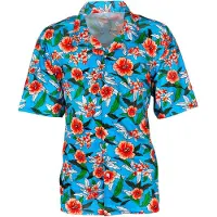 Widmann Mooi blauw Hawaii shirt met bloemen print