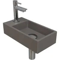 Ink Versus Fonteinpack - Links - Quartz Beton - Toebehoren Chroom - 8718835040956 - Rechthoekig - Wastafels, Fonteinen, Vrijhangende Fonteinen