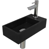 Ink Versus Fonteinset - 36x18x9cm - wasbak links - 1 kraangat - Quartz zwart/chroom 1805134