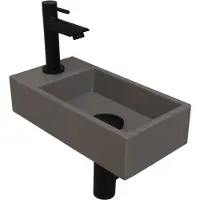 Ink Versus Fonteinpack - Links - Quartz Beton - Toebehoren Zwart - 8718835049201 - Rechthoekig - Wastafels, Fonteinen, Vrijhangende Fonteinen