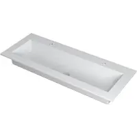 Ink Wastafel Kraft Polystone 2 Kraangaten 120 cm Mat Wit