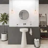 Ideavit Waskom Voetstuk Solidfloat-PE 30x30x75 cm Solid Surface Met Waskom Mat Wit