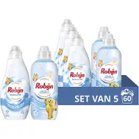 Robijn Perfect Match Wasmiddel en Wasverzachter Pakket - Stralend Wit + Jasmijn & Sandelhout - voor langdurige witbescherming - set van 5 (60 wasbeurten)