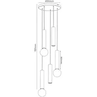 Fantasia 4014647 Pendel Taboo 5L 2xGU10 (excl) 3xE27 (excl) Zwart/Geborsteld Staal