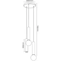 Fantasia 4014640 Pendel Taboo 3L 1xGU10 (excl) 2xE27 (excl) Zwart/Geborsteld Goud