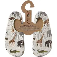 SLIPSTOP Kongo kinder schoenen met wilde dieren wit maat 30/32