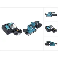 Makita DBO 382 RT1 Akku Schwingschleifer 18 V 93 x 185 mm Brushless + 1x Akku 5,0 Ah + Ladegerät