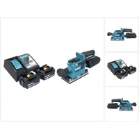 Makita DBO 382 RM Akku Schwingschleifer 18 V 93 x 185 mm Brushless + 2x Akku 4,0 Ah + Ladegerät