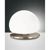 FABAS LUCE LED-tafellamp Morgana, dimbaar, wit / opaal, Slaapkamer, Glas, Modern, LED tafellamp