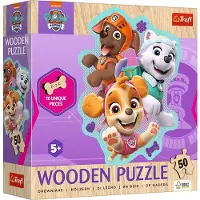 Trefl PAW Patrol houten puzzel 50 stukjes - educatief kinderspel.