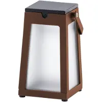 LES JARDINS LED solarlantaarn Tinka draagbaar, corten Tinka, dimbaar, bruin / roest, Aluminium, Solar buitenverlichting